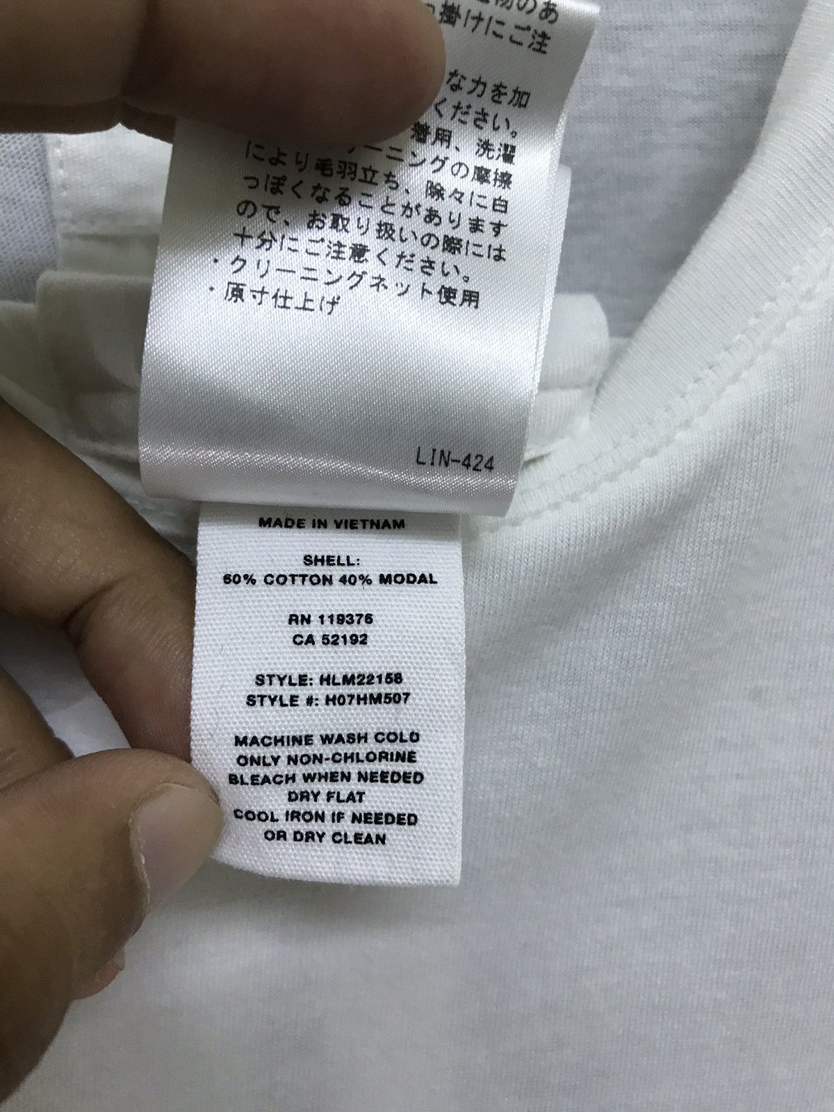 Helmut Lang ⚡Helmut Lang Big Vtg Logo White Tee Slim Rayon Blended Size US M / EU 48-50 / 2 - 8 Thumbnail