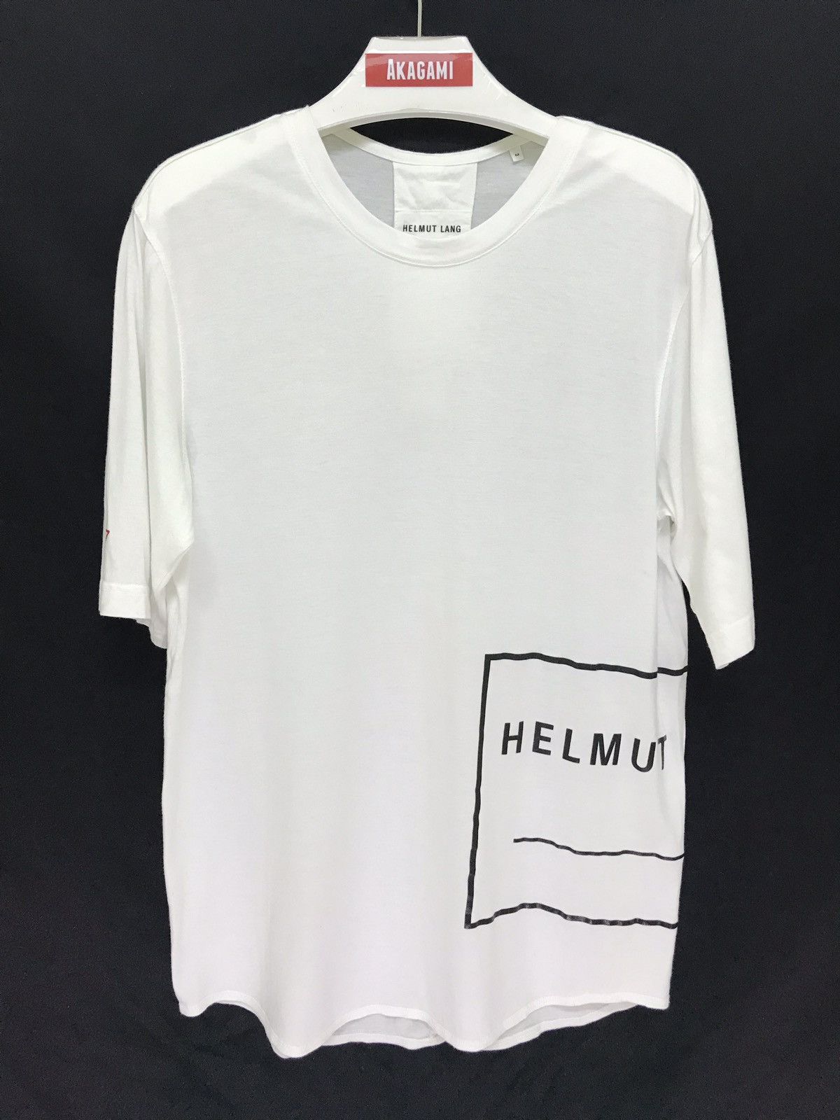 Helmut Lang ⚡Helmut Lang Big Vtg Logo White Tee Slim Rayon Blended Size US M / EU 48-50 / 2 - 1 Thumbnail