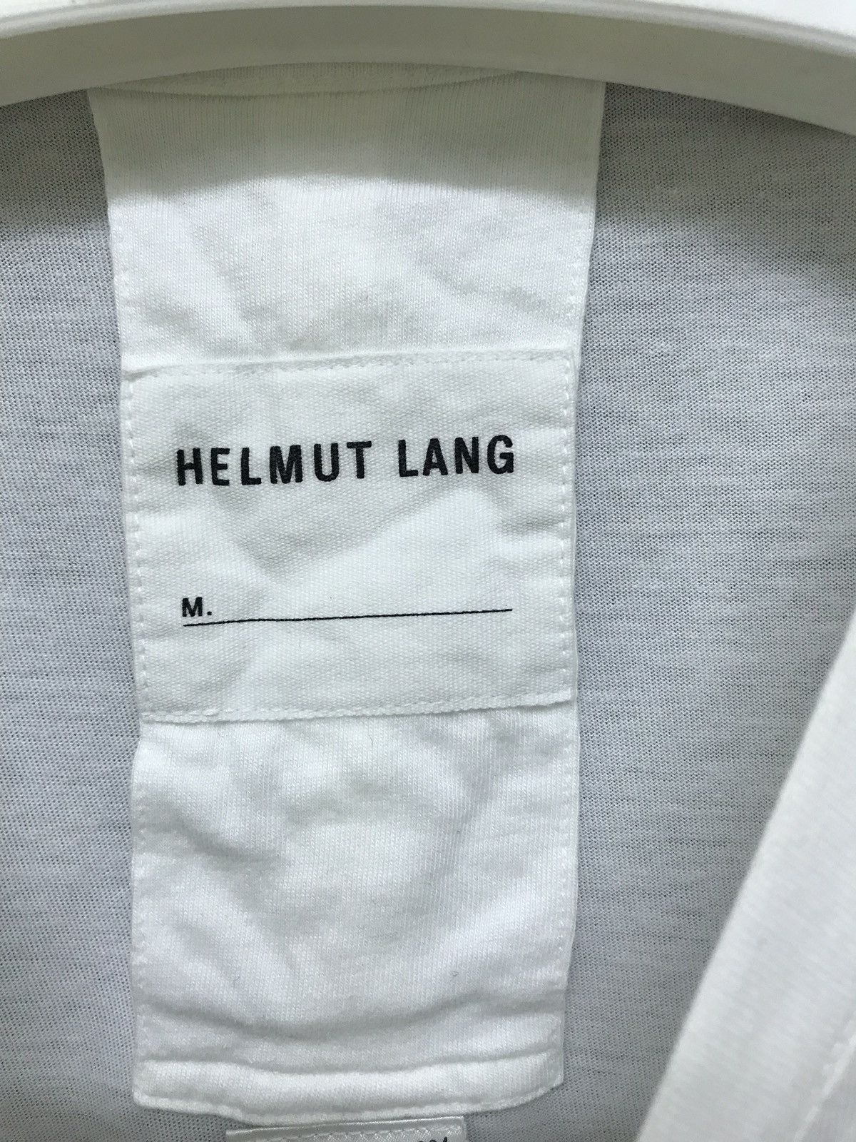 Helmut Lang ⚡Helmut Lang Big Vtg Logo White Tee Slim Rayon Blended Size US M / EU 48-50 / 2 - 5 Thumbnail