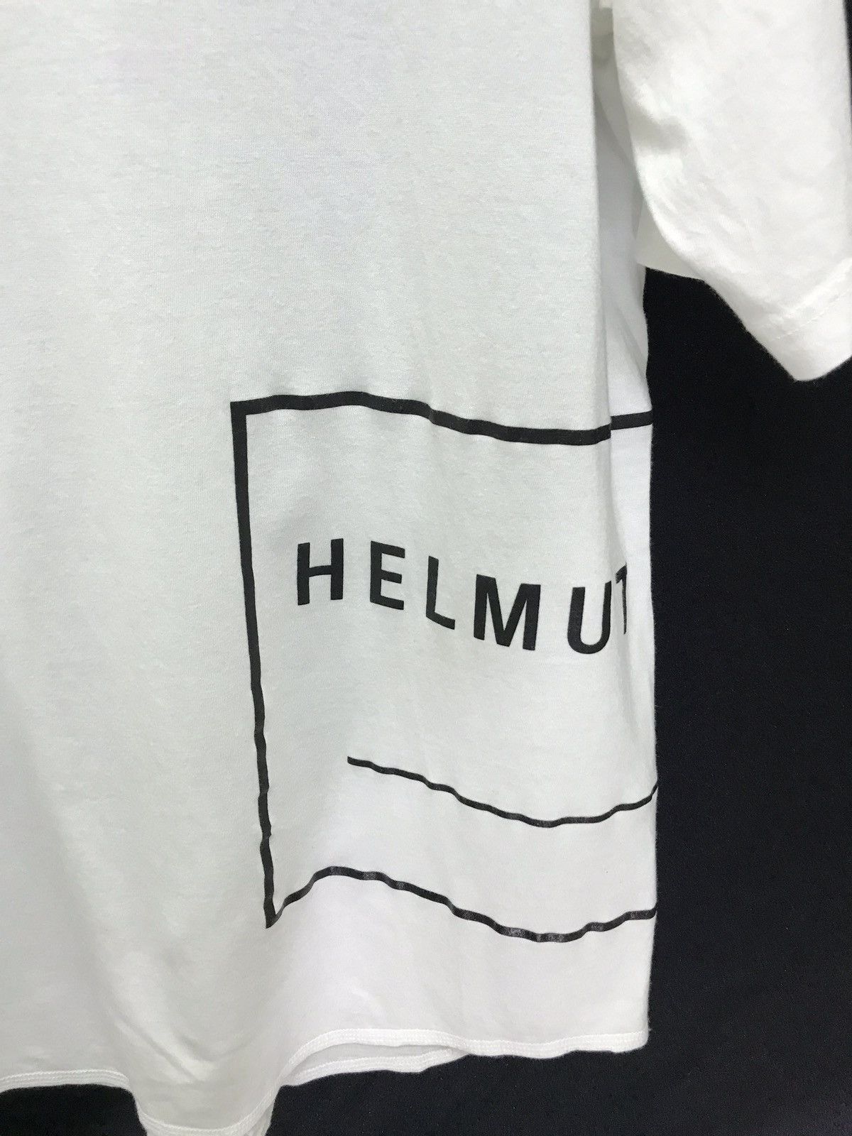 Helmut Lang ⚡Helmut Lang Big Vtg Logo White Tee Slim Rayon Blended Size US M / EU 48-50 / 2 - 3 Thumbnail