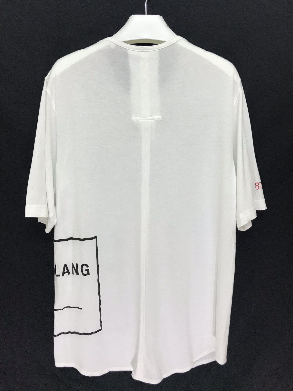 Helmut Lang ⚡Helmut Lang Big Vtg Logo White Tee Slim Rayon Blended Size US M / EU 48-50 / 2 - 4 Thumbnail
