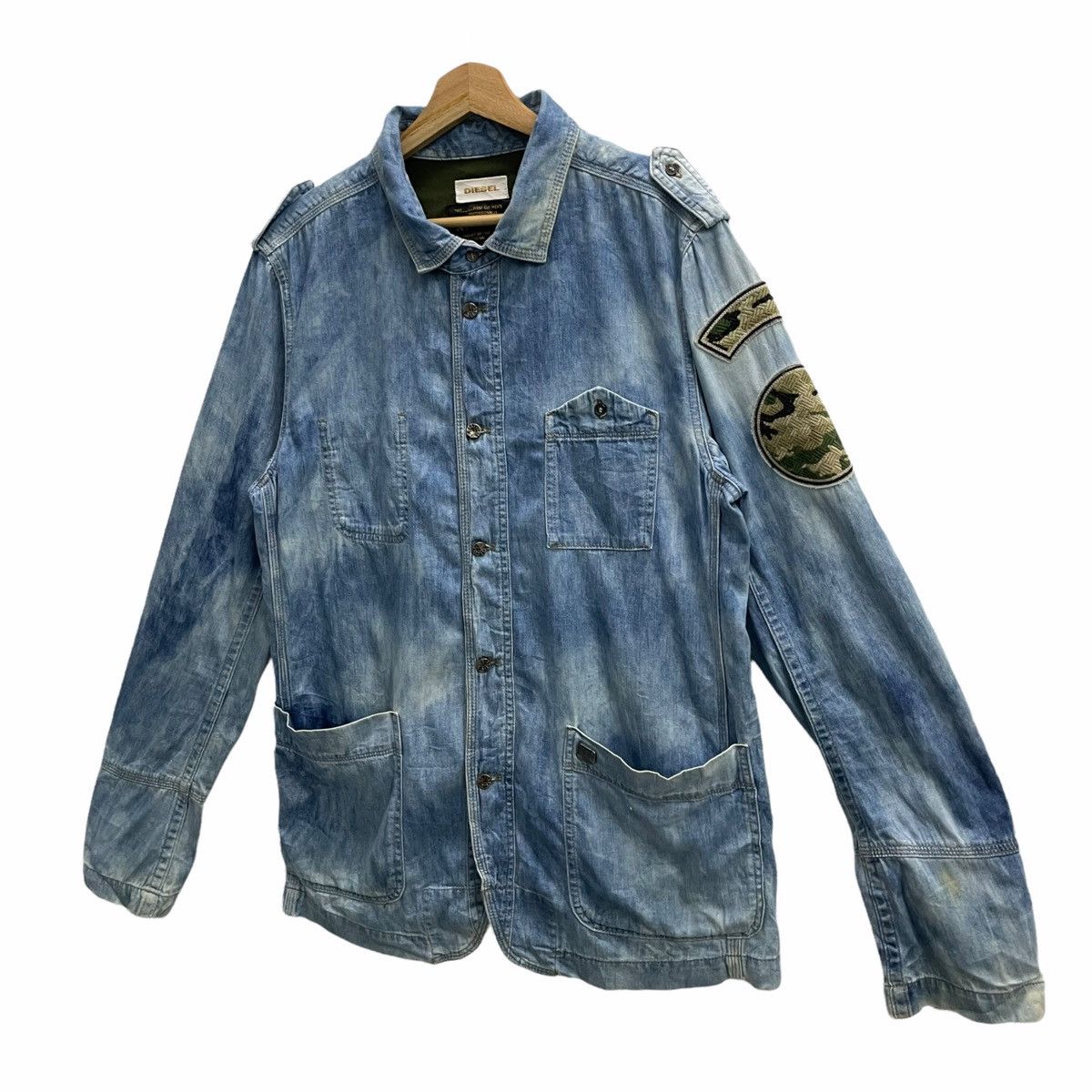 Diesel 💥DIESEL DENIM CHORE BUTTON JEAN JACKET Size US XL / EU 56 / 4 - 3 Thumbnail