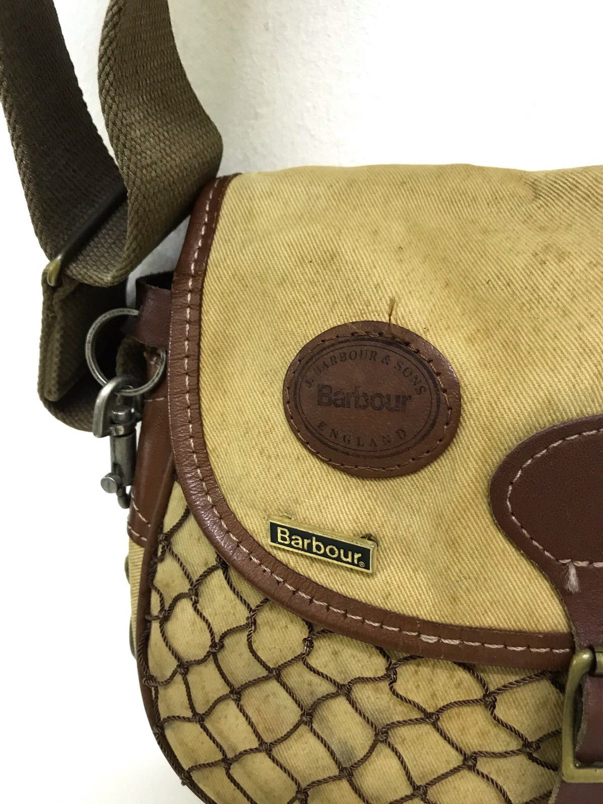 Barbour Rare Barbour Hunting Bag Sling Bag Cotton Canvas 8🟩 Size ONE SIZE - 3 Thumbnail