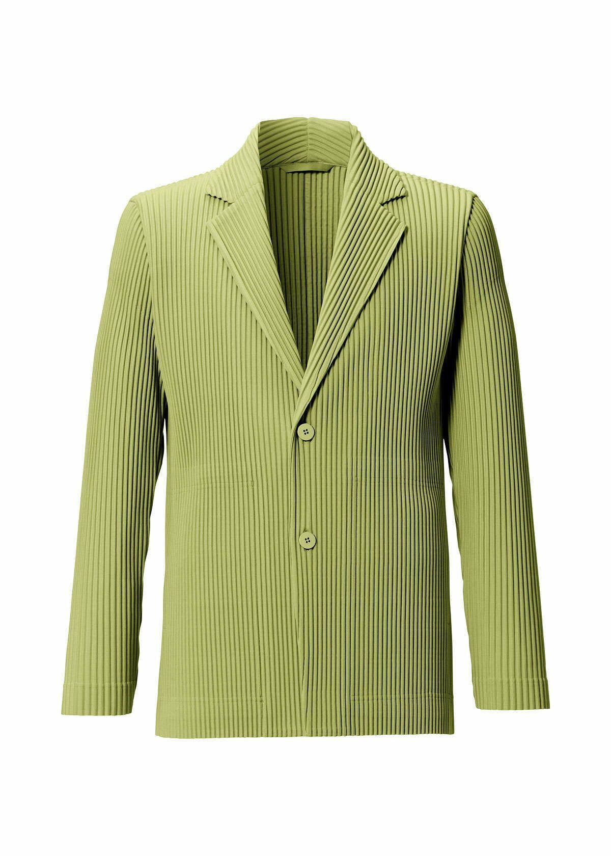 image of Issey Miyake Homme Plissé 2022 Ss Tailored Jacket in Lime Green, Men's (Size Medium)