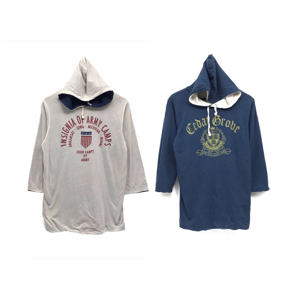 Vintage Vintage Reversible Hoodie Insignia Of Army Camps Size US M / EU 48-50 / 2 - 1 Thumbnail