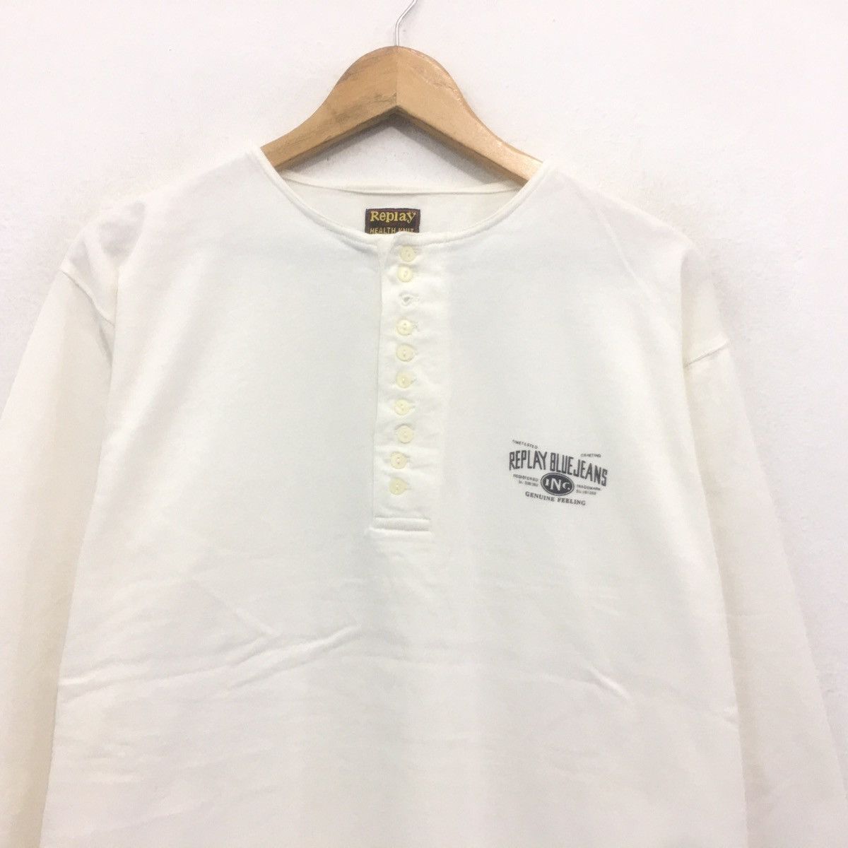Japanese Brand × Replay Replay Blue Jeans Longsleeve Sweatshirt Spellout Replay Size US M / EU 48-50 / 2 - 2 Thumbnail