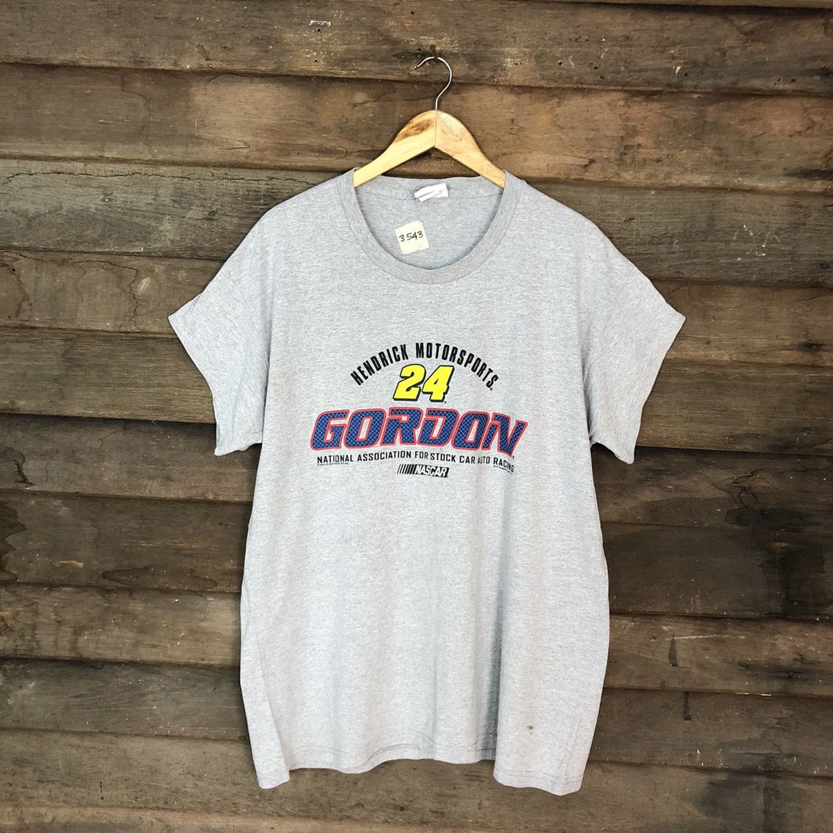 NASCAR × Vintage Gordon Hendrick Motorsport 24 Nascar Grey Tshirt #3543 Size XL / US 12-14 / IT 48-50 - 3 Thumbnail
