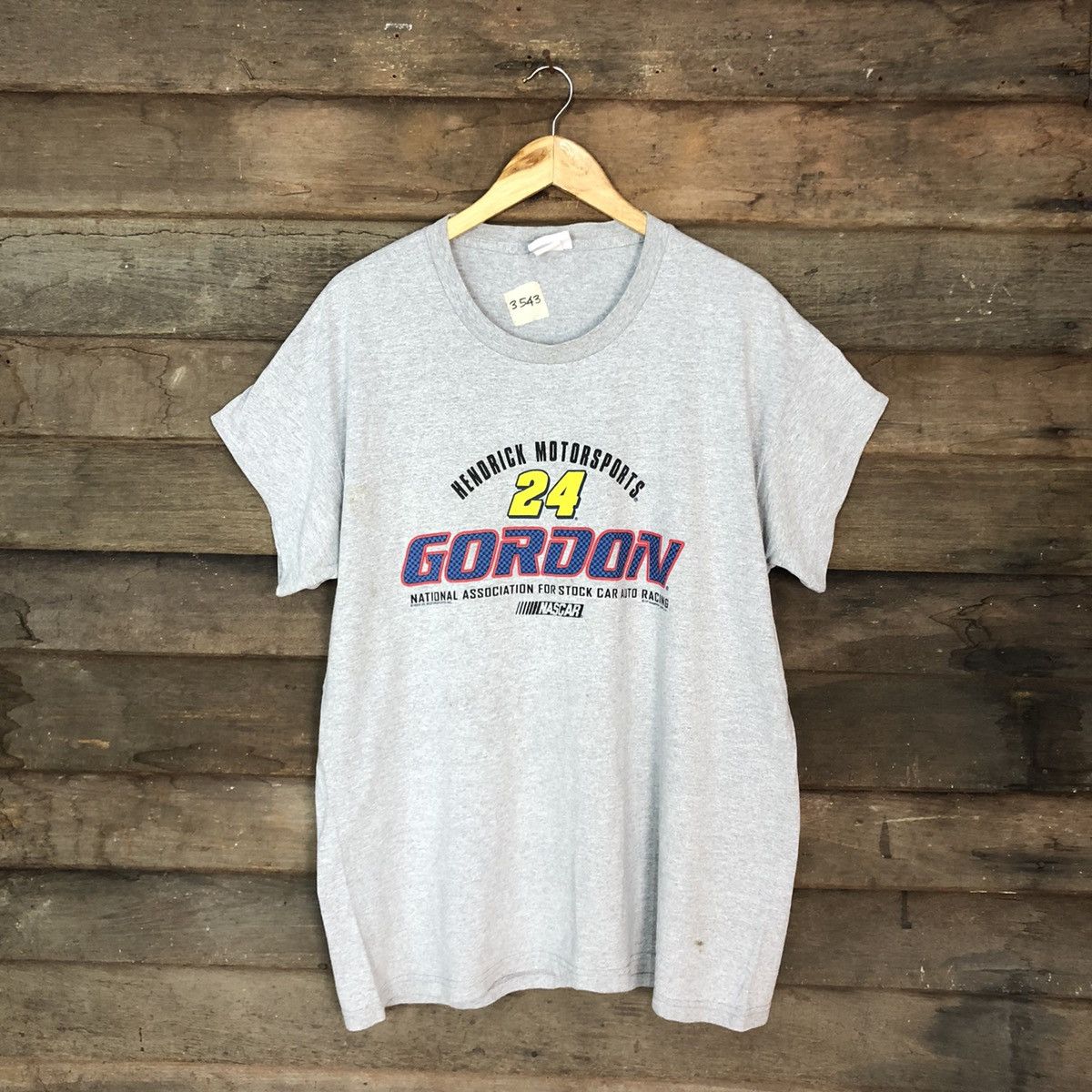 NASCAR × Vintage Gordon Hendrick Motorsport 24 Nascar Grey Tshirt #3543 Size XL / US 12-14 / IT 48-50 - 1 Thumbnail