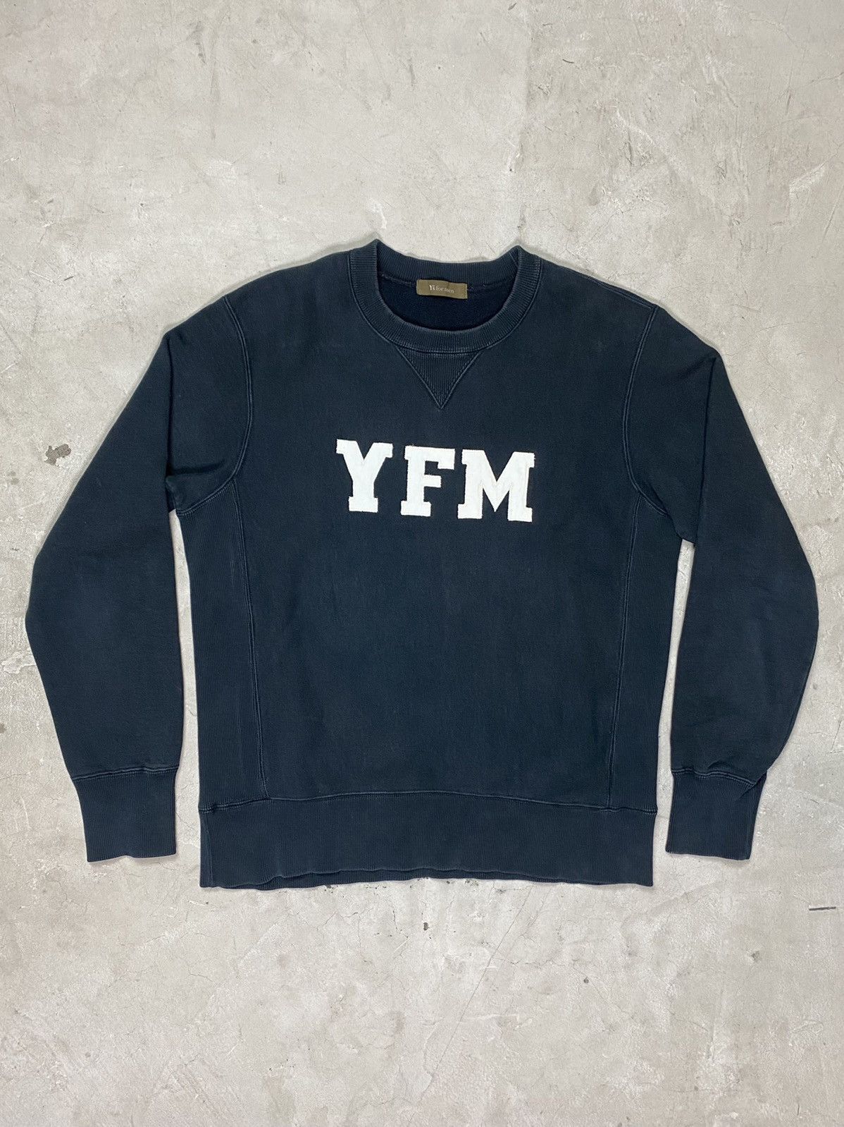 image of Yohji Yamamoto x YS For Men 90’S Y’S For Men Patches Logo Crewneck in Navy (Size Large)