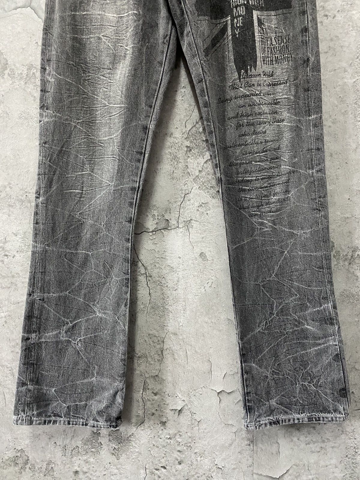 Designer × Japanese Brand × Vintage Japan Brand Wild Life Poem Printed Denim Pants Vintage Size US 30 / EU 46 - 8 Thumbnail