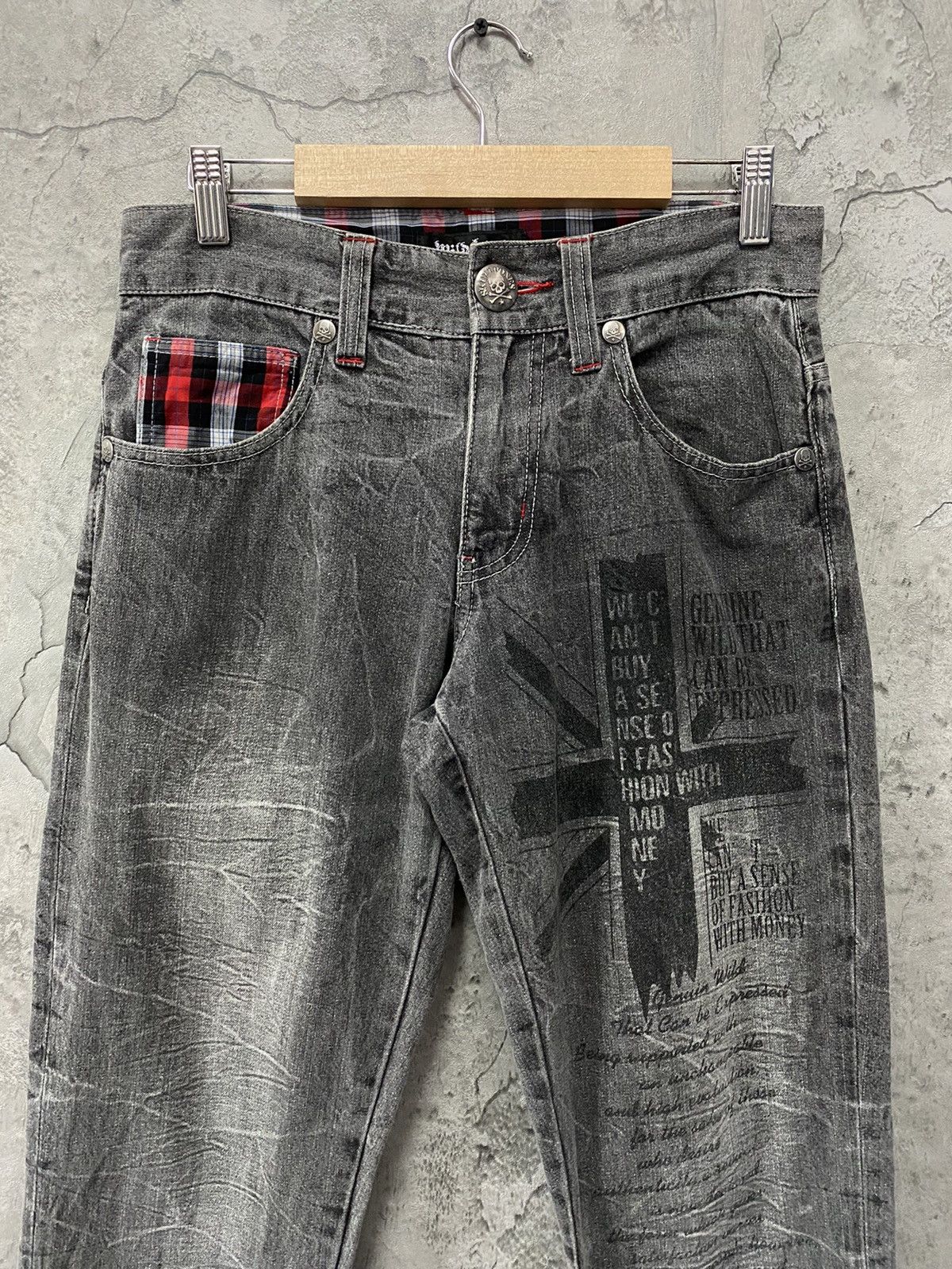 Designer × Japanese Brand × Vintage Japan Brand Wild Life Poem Printed Denim Pants Vintage Size US 30 / EU 46 - 7 Thumbnail