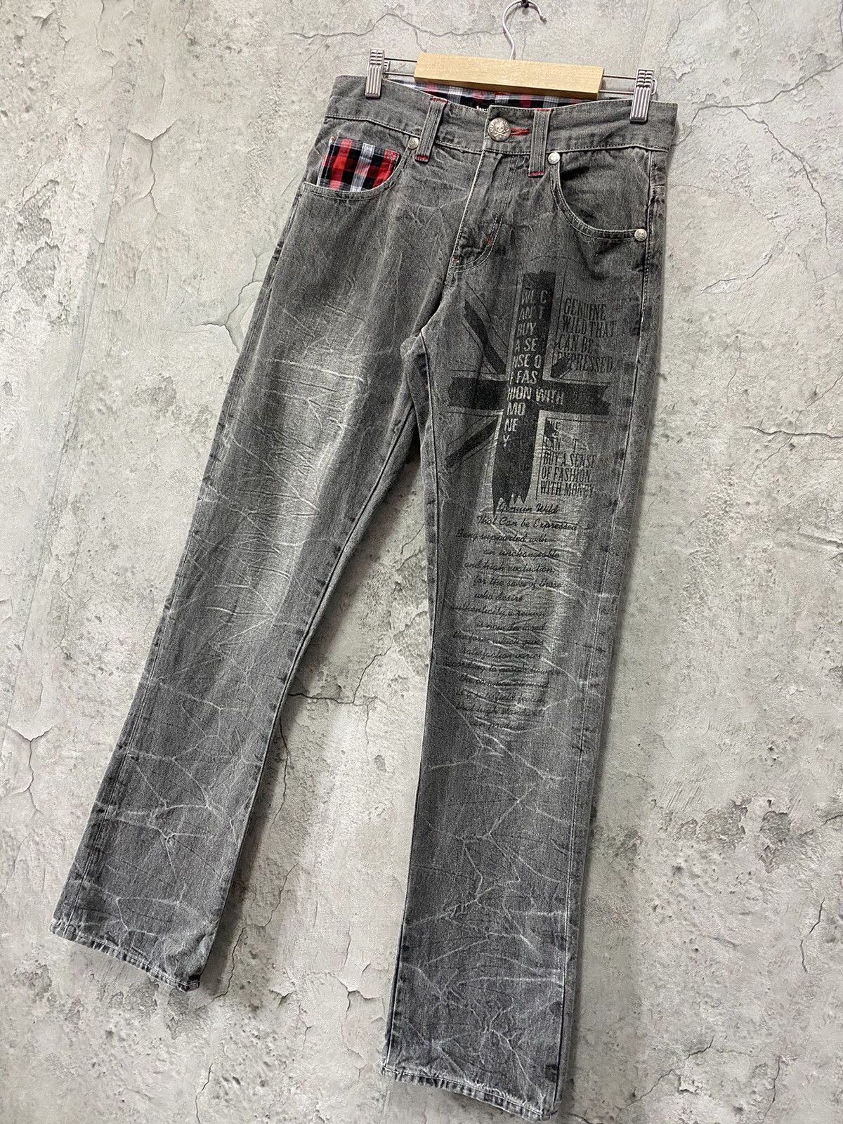 Designer × Japanese Brand × Vintage Japan Brand Wild Life Poem Printed Denim Pants Vintage Size US 30 / EU 46 - 3 Thumbnail