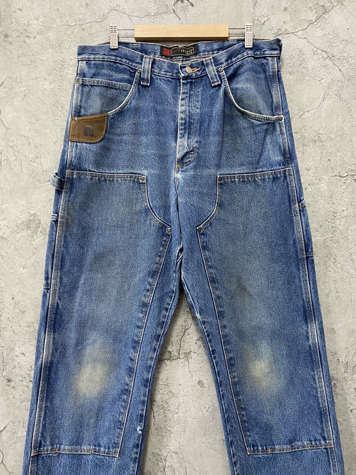Vintage × Wrangler Vintage Faded Wrangler Double Knee Carpenter Denim Pants Size US 34 / EU 50 - 4 Thumbnail