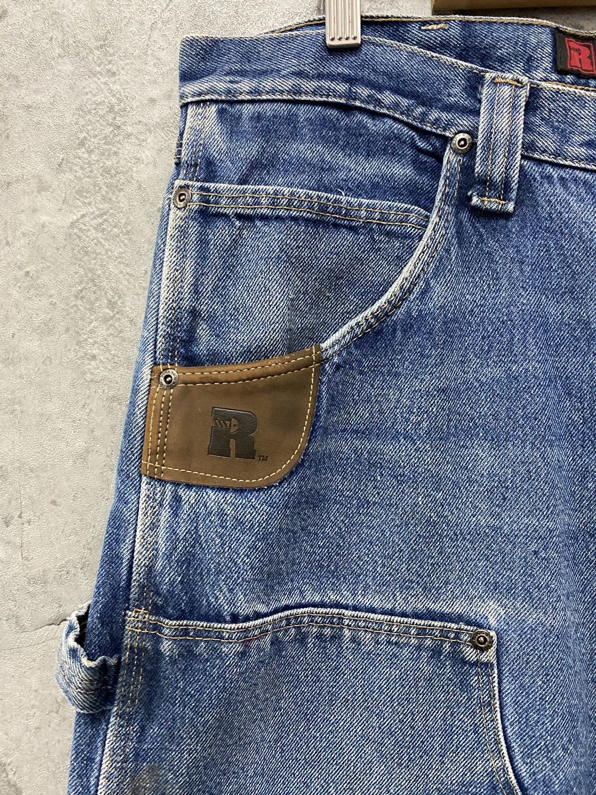 Vintage × Wrangler Vintage Faded Wrangler Double Knee Carpenter Denim Pants Size US 34 / EU 50 - 8 Thumbnail