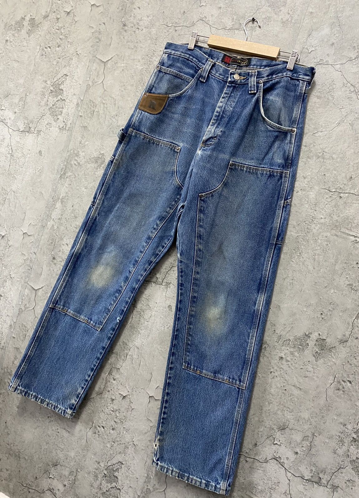 Vintage × Wrangler Vintage Faded Wrangler Double Knee Carpenter Denim Pants Size US 34 / EU 50 - 3 Thumbnail