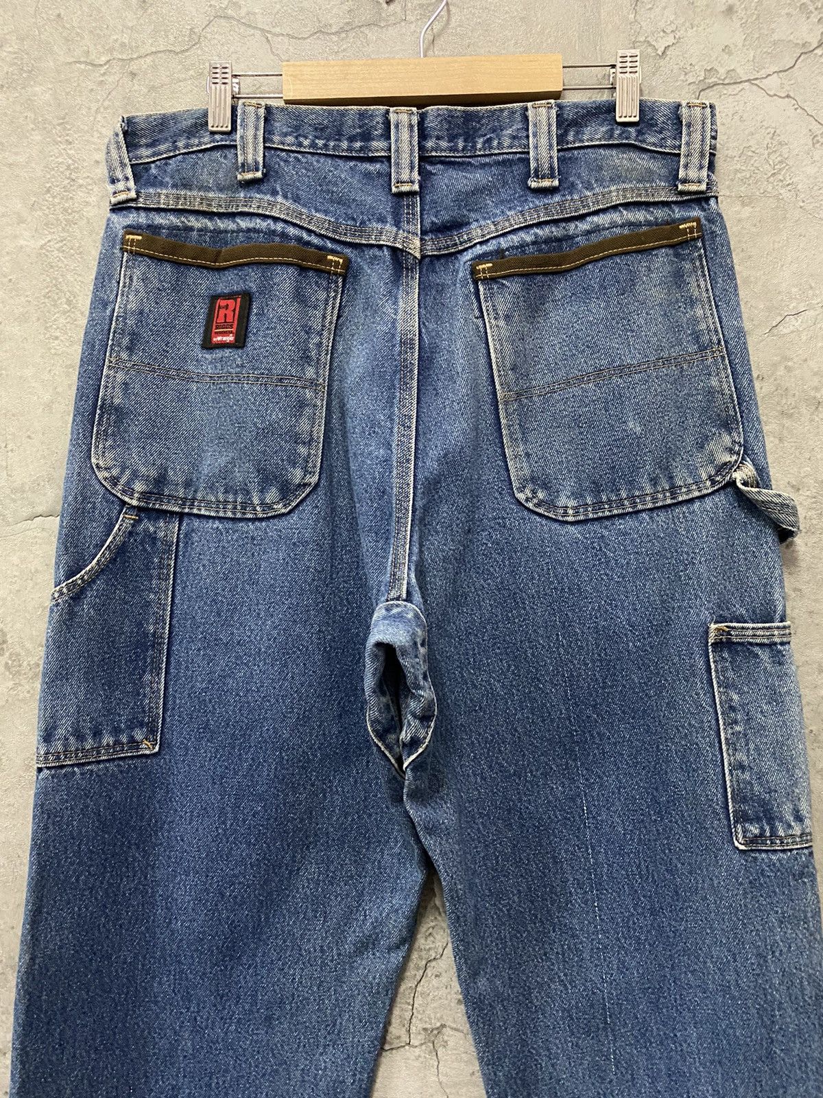 Vintage × Wrangler Vintage Faded Wrangler Double Knee Carpenter Denim Pants Size US 34 / EU 50 - 9 Thumbnail