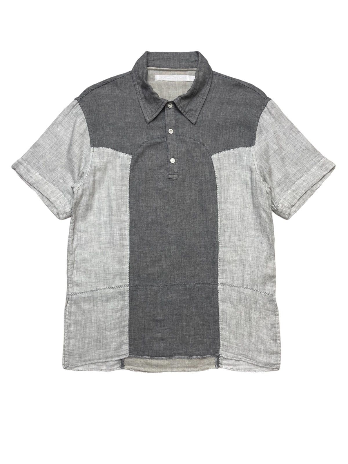 Japanese Brand Inpaichthys Kerri Hybrid Patchwork Polo Shirt Size US M / EU 48-50 / 2 - 1 Thumbnail
