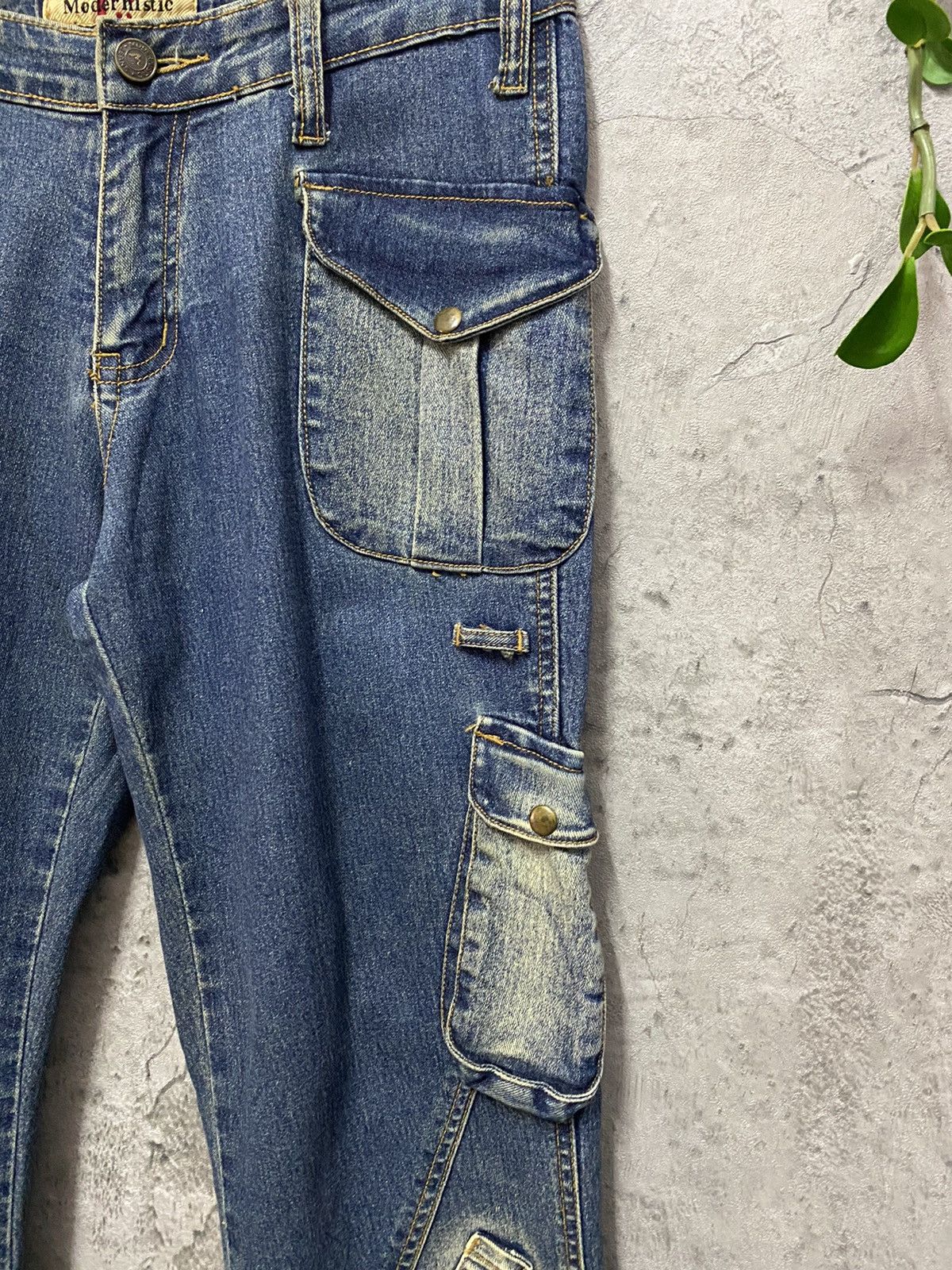Designer × Japanese Brand Modernistic Japan Multi Pocket Flared Cargo Denim Vintage Size US 29 - 8 Thumbnail