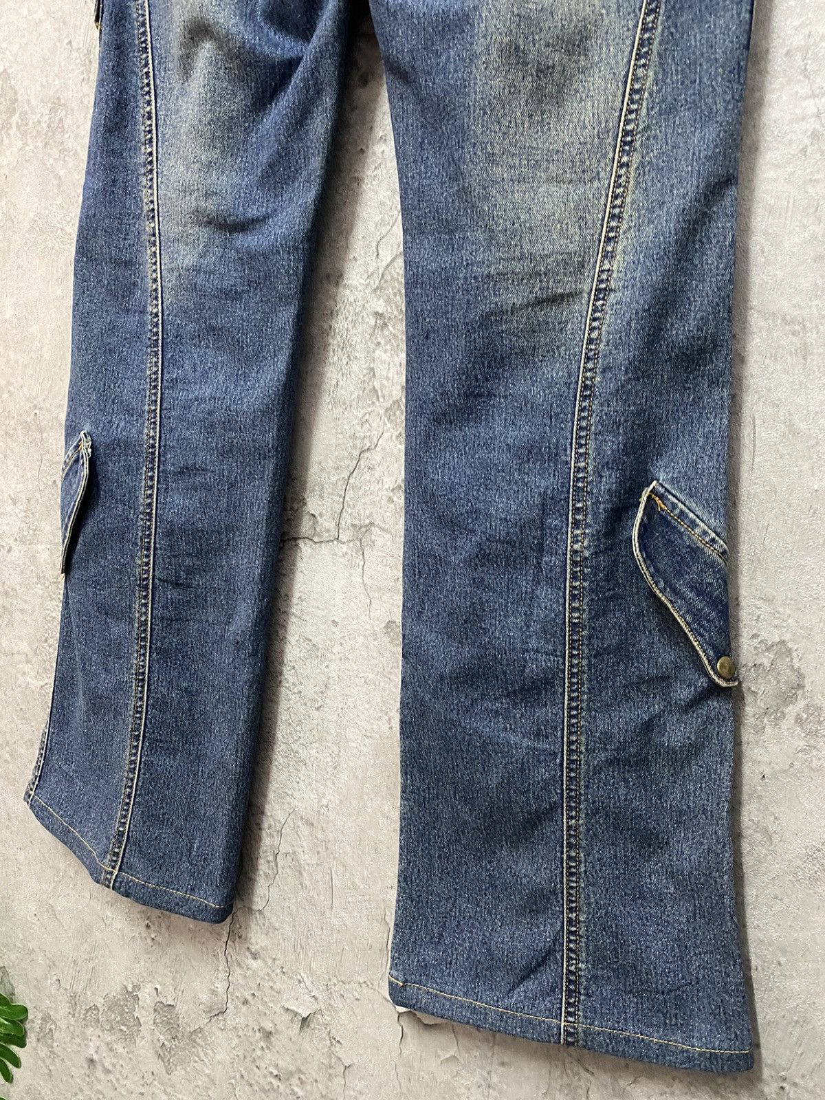Designer × Japanese Brand Modernistic Japan Multi Pocket Flared Cargo Denim Vintage Size US 29 - 12 Thumbnail