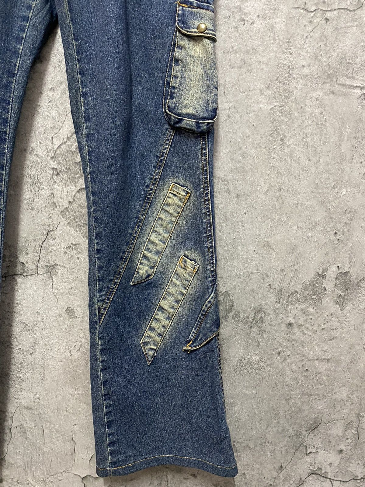Designer × Japanese Brand Modernistic Japan Multi Pocket Flared Cargo Denim Vintage Size US 29 - 9 Thumbnail