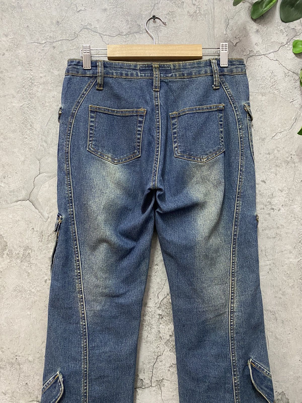 Designer × Japanese Brand Modernistic Japan Multi Pocket Flared Cargo Denim Vintage Size US 29 - 10 Thumbnail