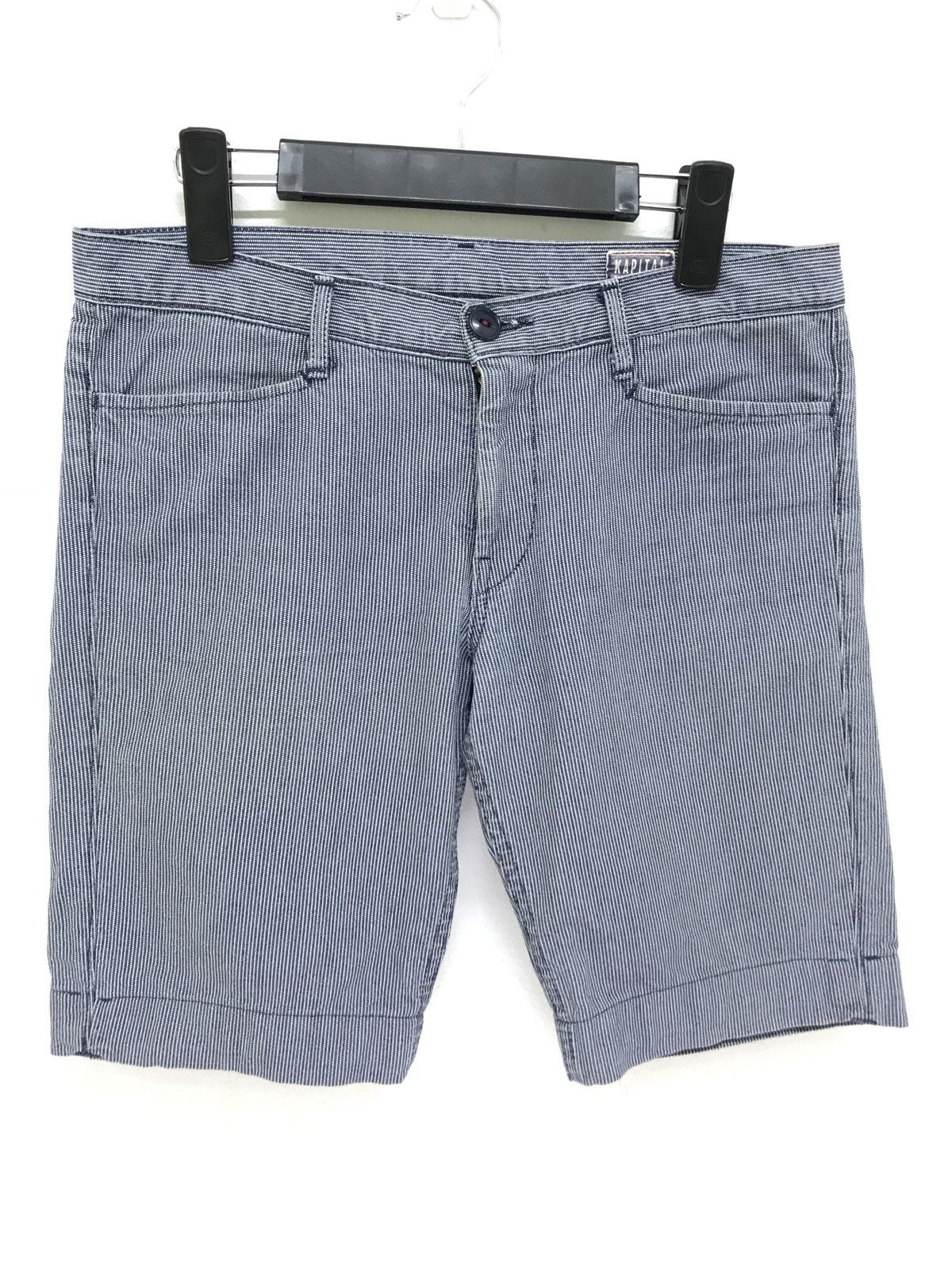 Kapital ☢ Vtg 90s Kapital Hickory Pinstriped Short Pant Size US 30 / EU 46 - 1 Thumbnail