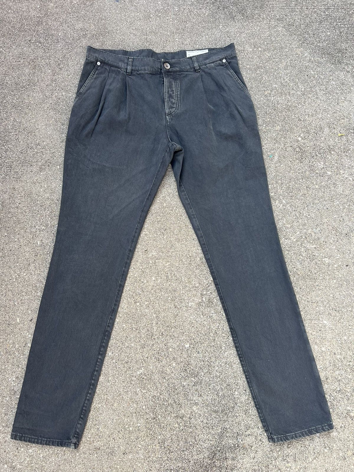 Brunello Cucinelli Brunello Cucileni Fade Black Denim Skinny Pant Size US 36 / EU 52 - 1 Thumbnail