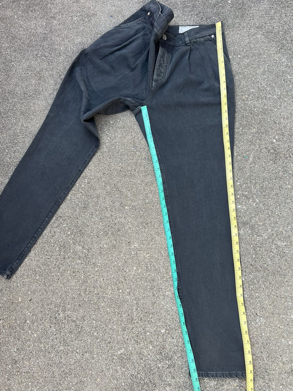 Brunello Cucinelli Brunello Cucileni Fade Black Denim Skinny Pant Size US 36 / EU 52 - 4 Thumbnail