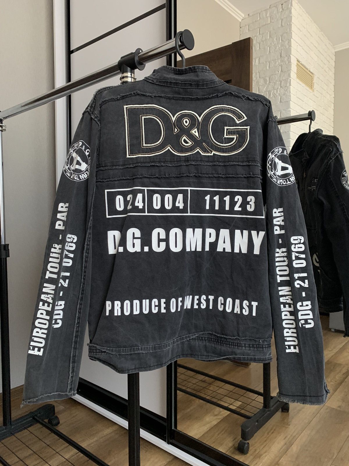 image of Dolce Gabbana x Vintage Dolce & Gabbana Denim Jacket Tour Multilogo Vintage 90's in Black (Size Med