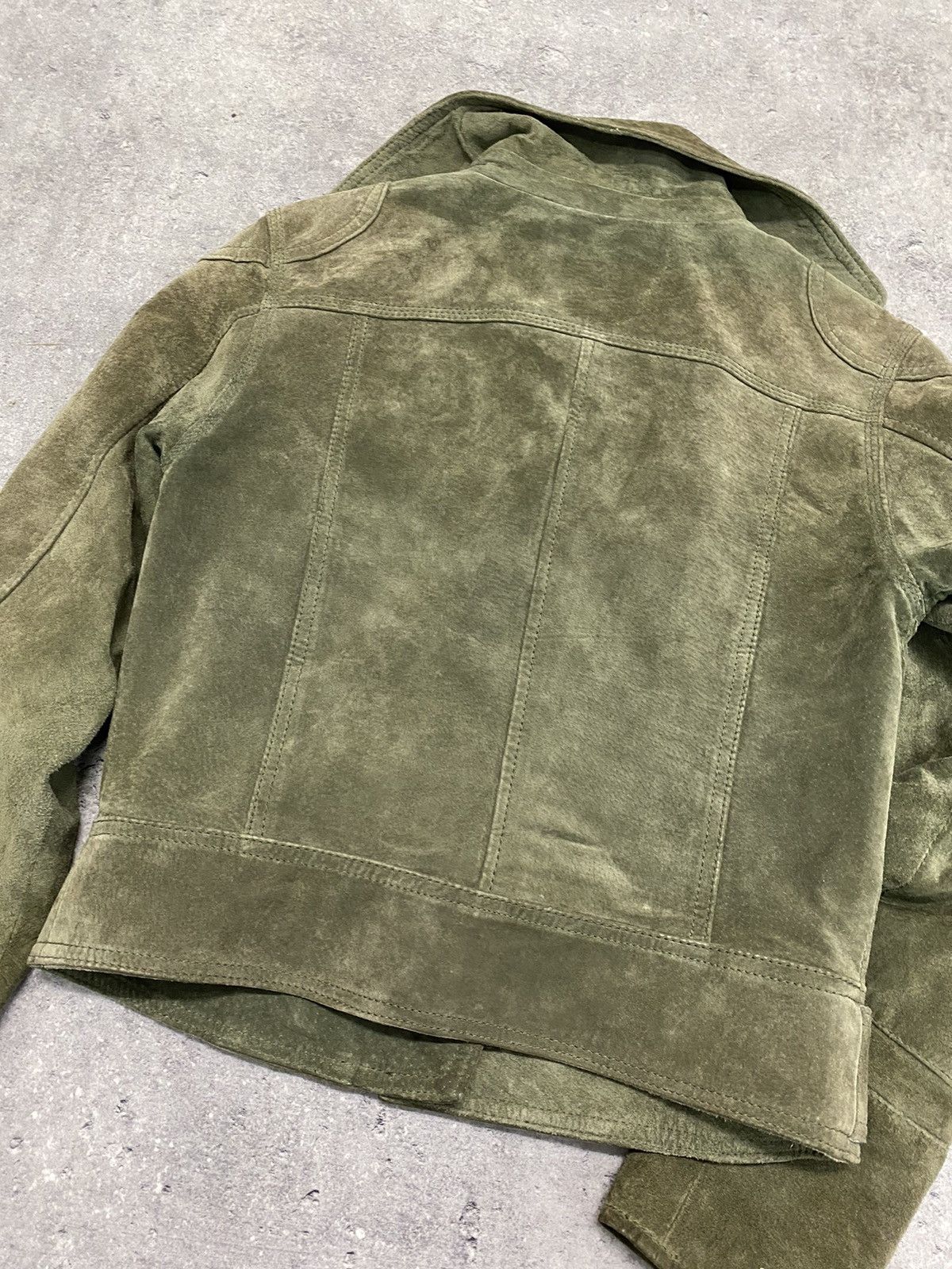 Vintage Suede Leather Biker Jacket Vintage Boxy Size S / US 4 / IT 40 - 6 Thumbnail