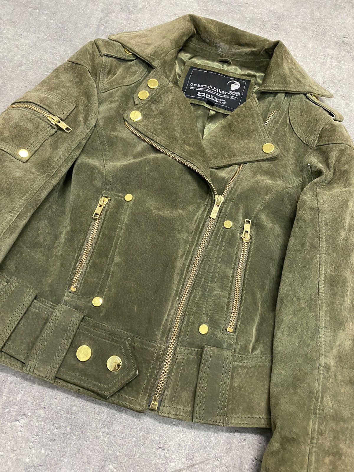 Vintage Suede Leather Biker Jacket Vintage Boxy Size S / US 4 / IT 40 - 3 Thumbnail