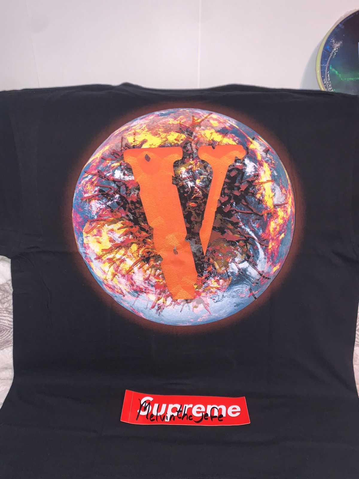 image of Vlone X Juicewrld Short Sleeve Sz.xl in Black, Men's