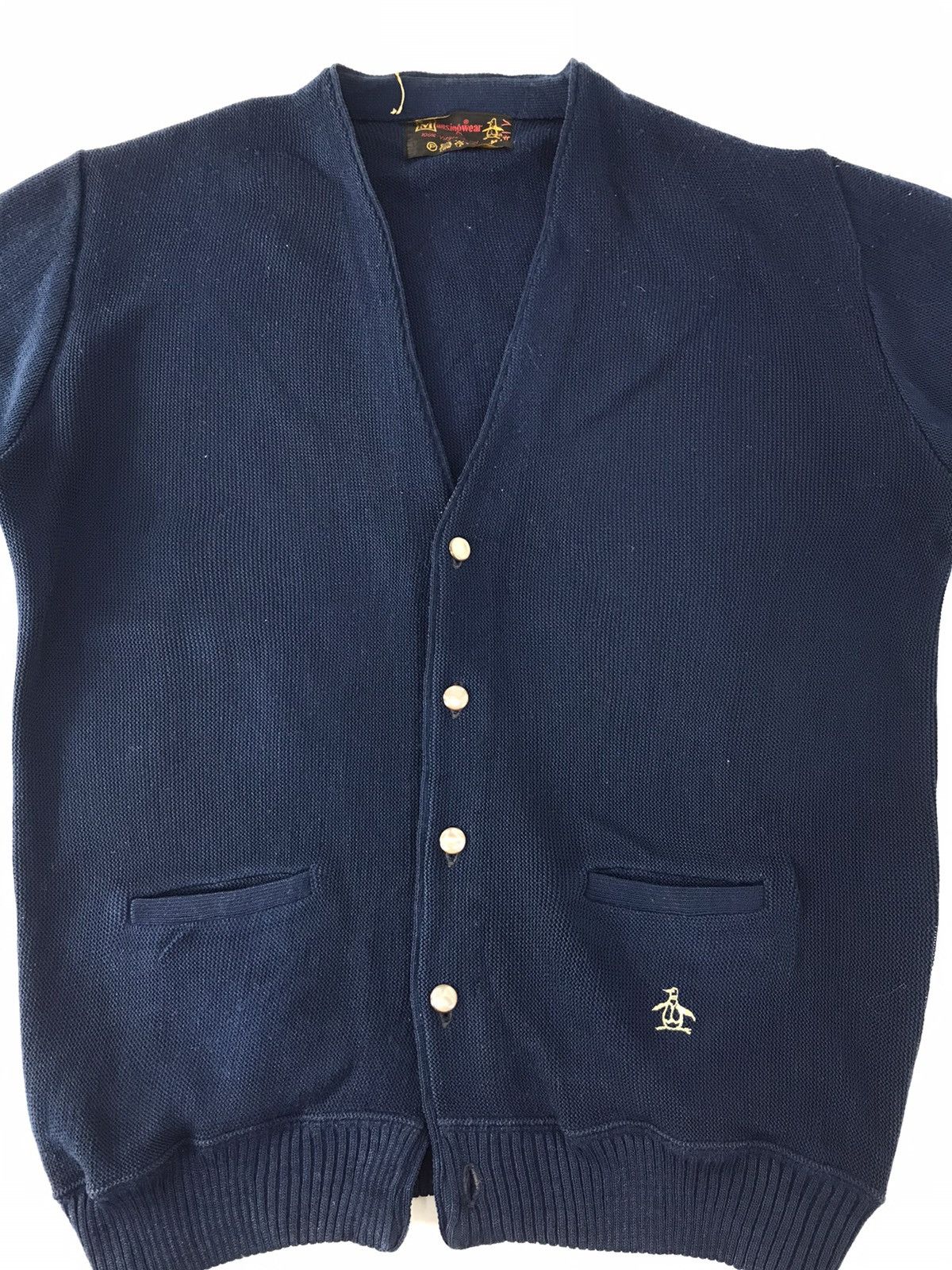 Japanese Brand × Vintage 70s 80s Munsingwear 100% Virgin Acryl Cardigan Knit K1063j Size US M / EU 48-50 / 2 - 2 Thumbnail