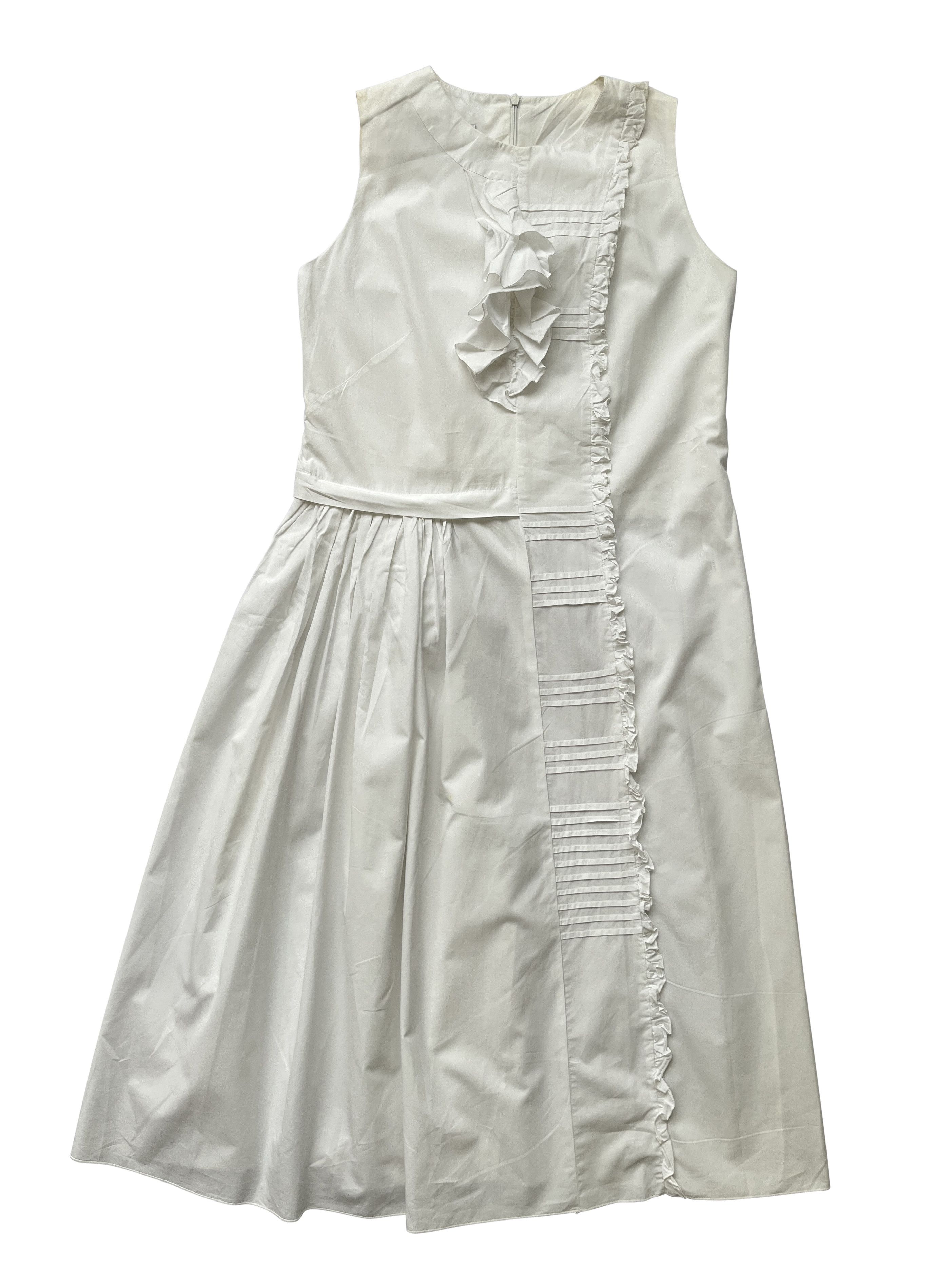 ⚡️QUICK SALE⚡️Dirk Van Saene White Cotton Sleeveless Dress