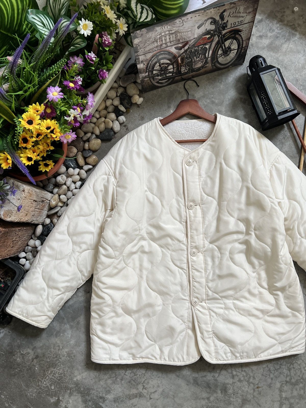 Japanese Brand × Vintage Vintage 🖤 Gu Deep Pile Sherpa Riversible Cardigan Jacket Size US XL / EU 56 / 4 - 12 Thumbnail