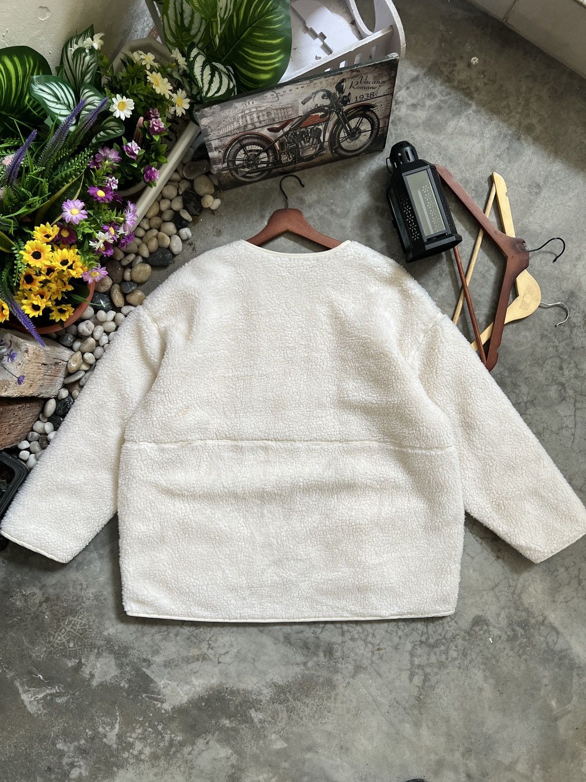 Japanese Brand × Vintage Vintage 🖤 Gu Deep Pile Sherpa Riversible Cardigan Jacket Size US XL / EU 56 / 4 - 6 Thumbnail