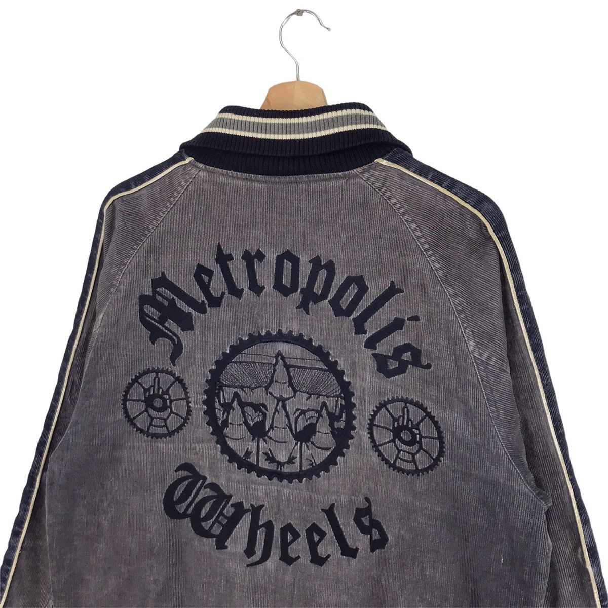 Vintage Metropolis Wheels Corduroy Varsity Jacket