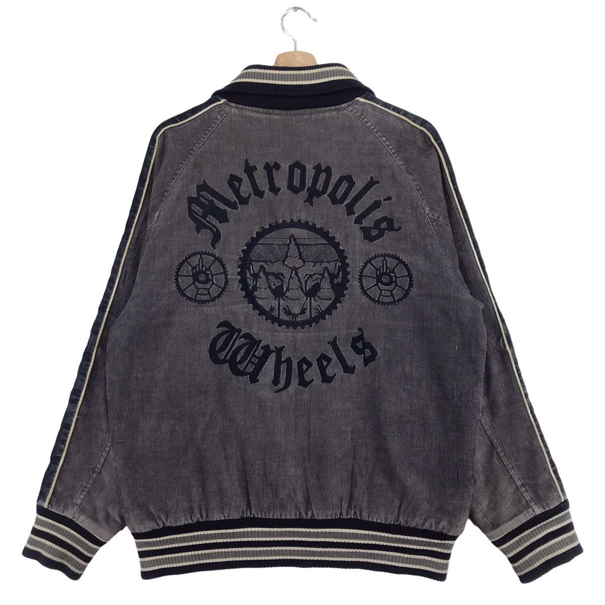 Vintage Metropolis Wheels Corduroy Varsity Jacket