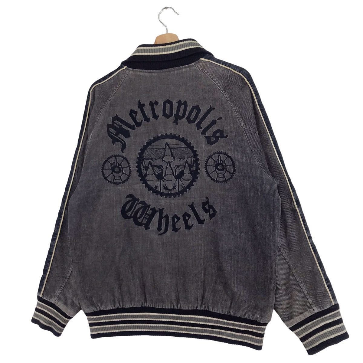 Vintage Metropolis Wheels Corduroy Varsity Jacket
