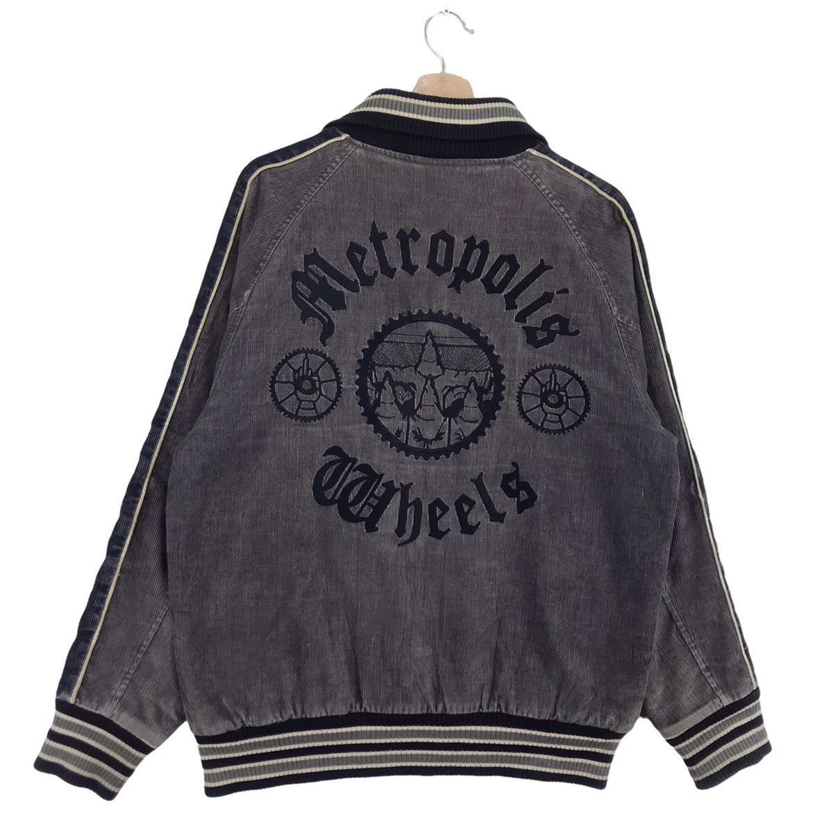 Vintage Metropolis Wheels Corduroy Varsity Jacket
