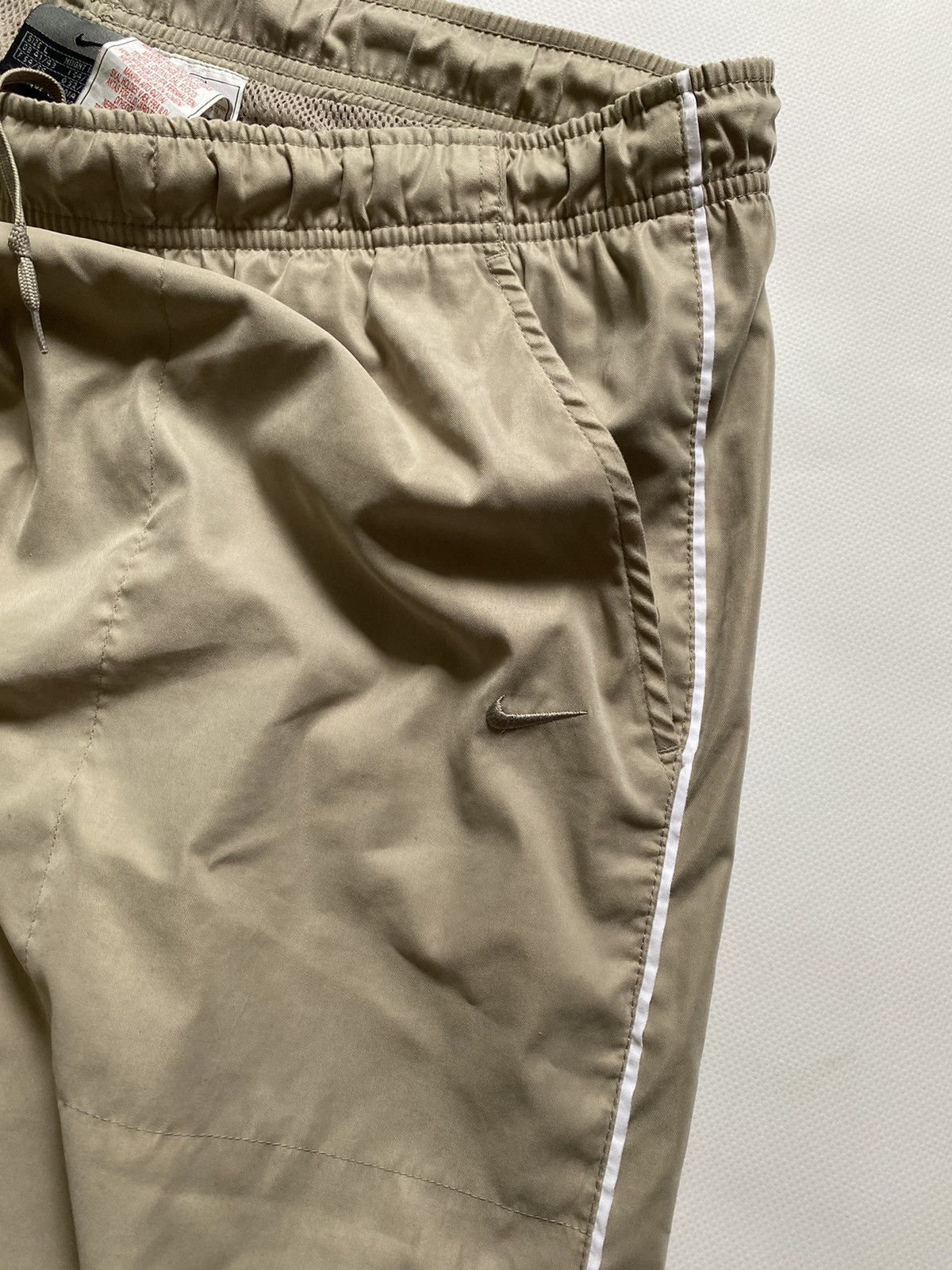 Nike × Vintage Vintage Nike Nylon Cream Sweatpants Y2K Drill Track Pants Size US 35 - 4 Thumbnail