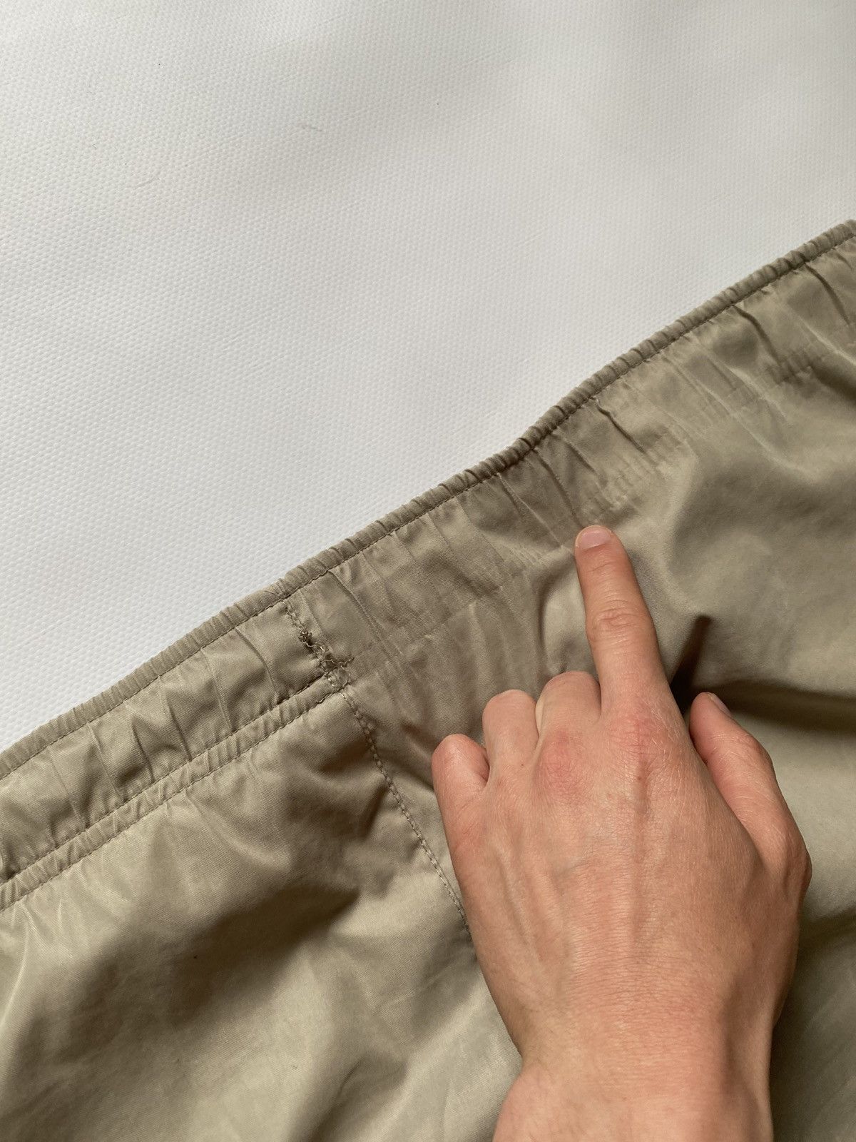 Nike × Vintage Vintage Nike Nylon Cream Sweatpants Y2K Drill Track Pants Size US 35 - 13 Thumbnail