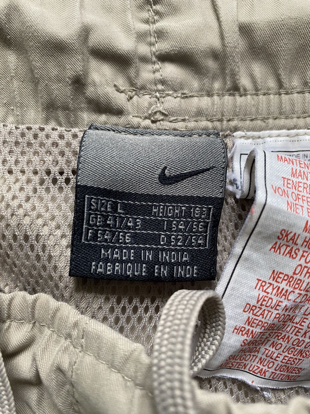 Nike × Vintage Vintage Nike Nylon Cream Sweatpants Y2K Drill Track Pants Size US 35 - 6 Thumbnail