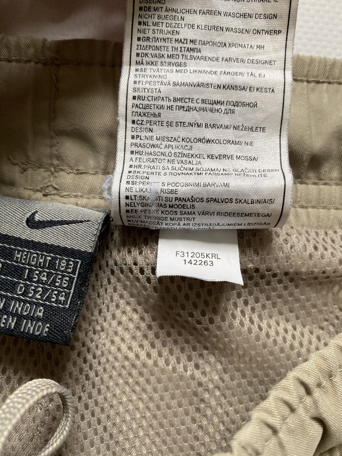 Nike × Vintage Vintage Nike Nylon Cream Sweatpants Y2K Drill Track Pants Size US 35 - 7 Thumbnail