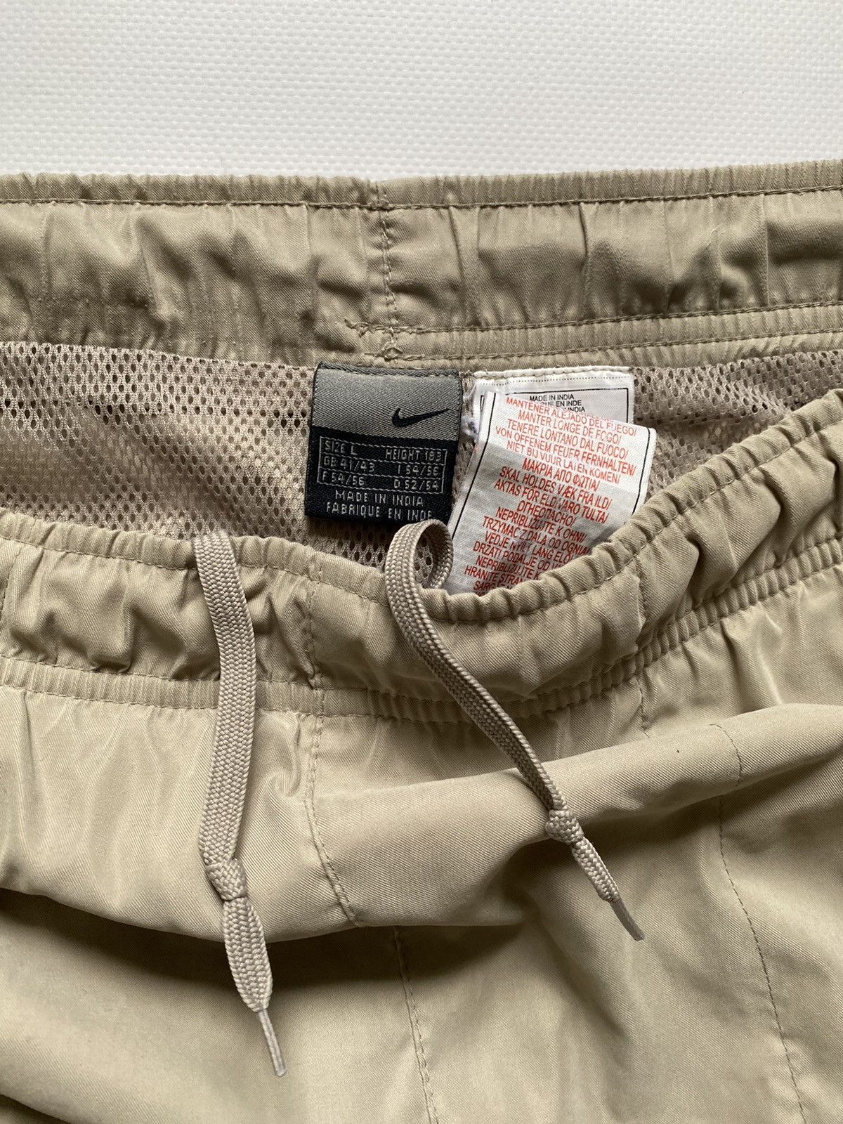 Nike × Vintage Vintage Nike Nylon Cream Sweatpants Y2K Drill Track Pants Size US 35 - 5 Thumbnail