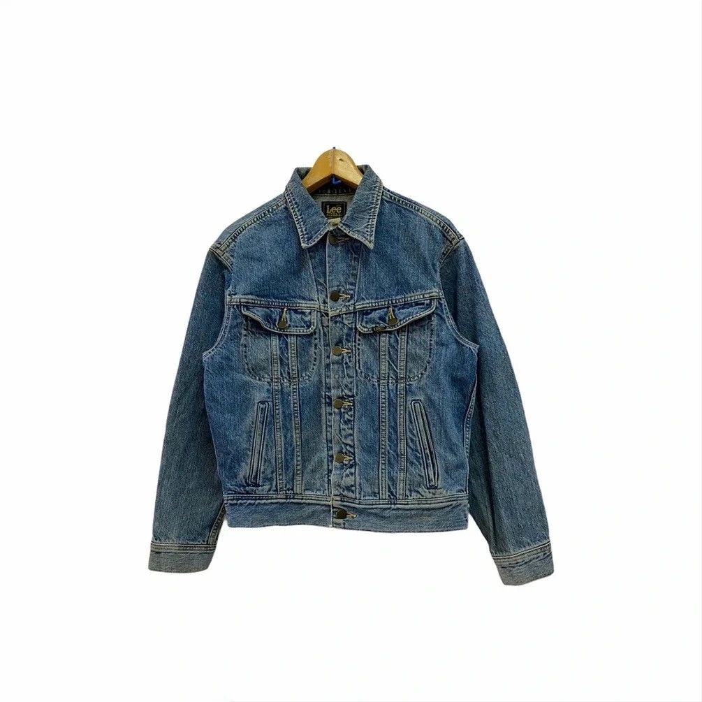 Japanese Brand LEE RIDER DISTRESSED DENIM FADDED VINTAGE JACKET Size US S / EU 44-46 / 1 - 2 Thumbnail