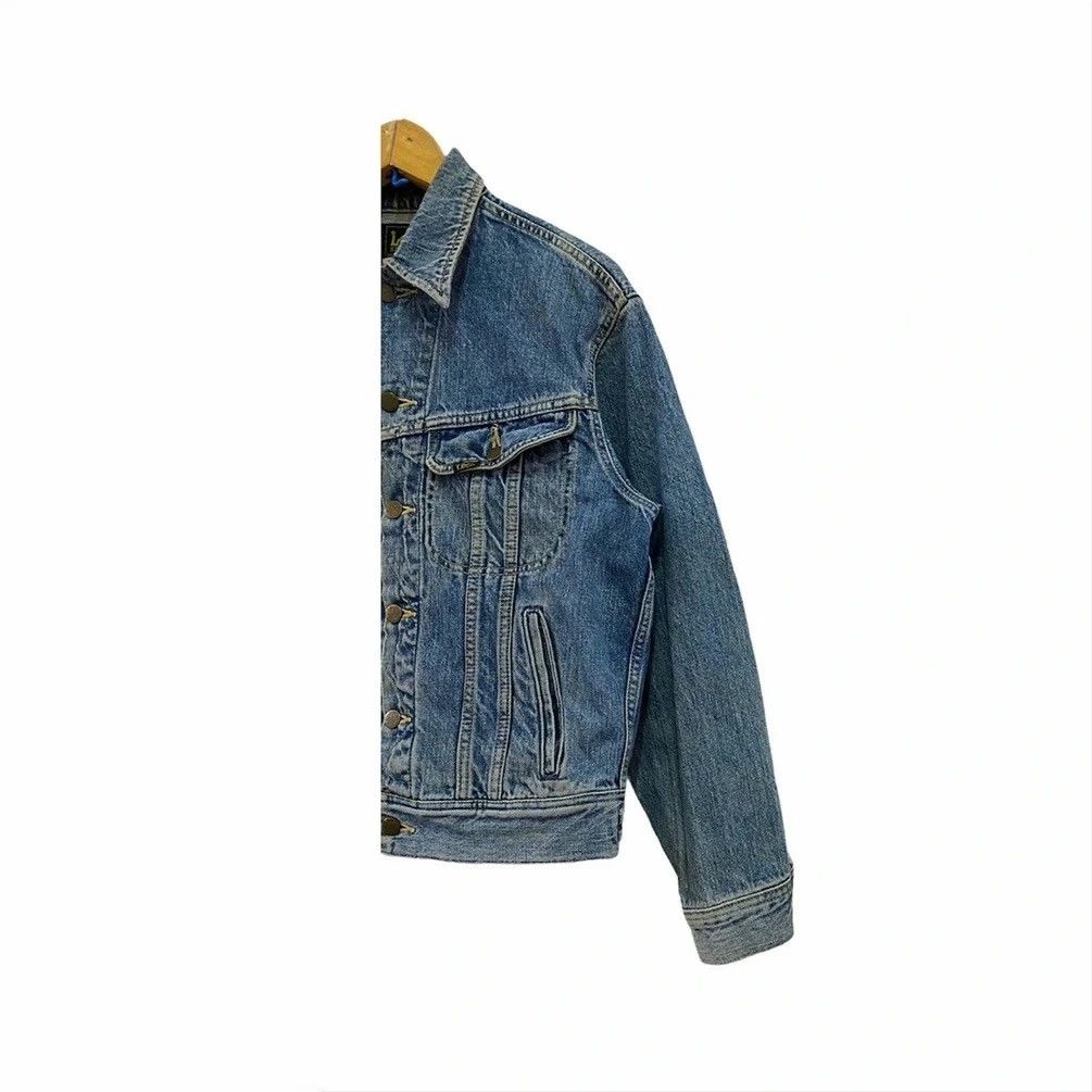 Japanese Brand LEE RIDER DISTRESSED DENIM FADDED VINTAGE JACKET Size US S / EU 44-46 / 1 - 6 Thumbnail