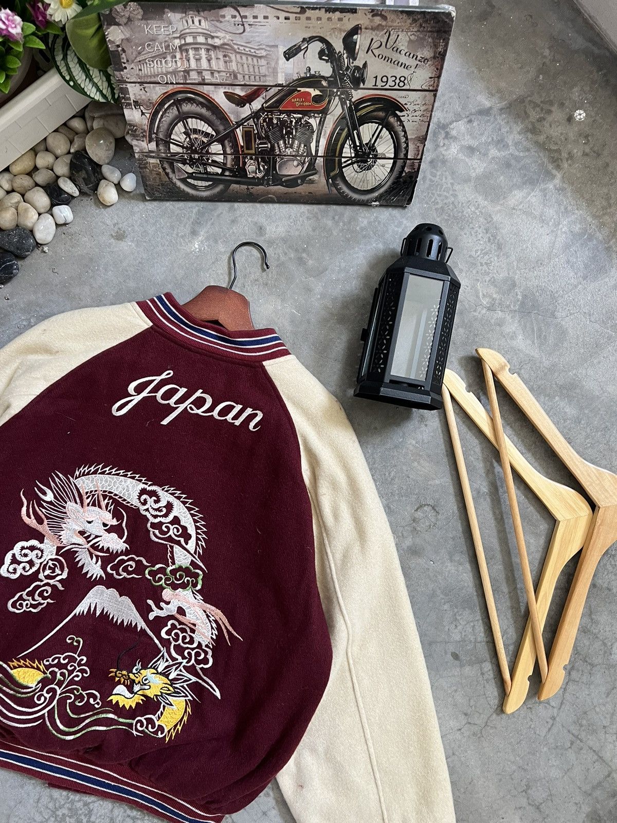 Japanese Brand × Vintage Vintage 🏴‍☠️ Sukajan Japan Embroidery Dragon Varsity Jacket Size US M / EU 48-50 / 2 - 19 Thumbnail