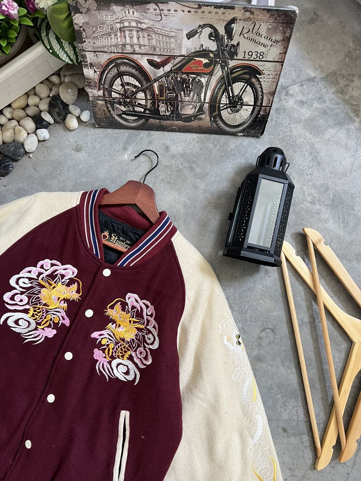 Japanese Brand × Vintage Vintage 🏴‍☠️ Sukajan Japan Embroidery Dragon Varsity Jacket Size US M / EU 48-50 / 2 - 9 Thumbnail