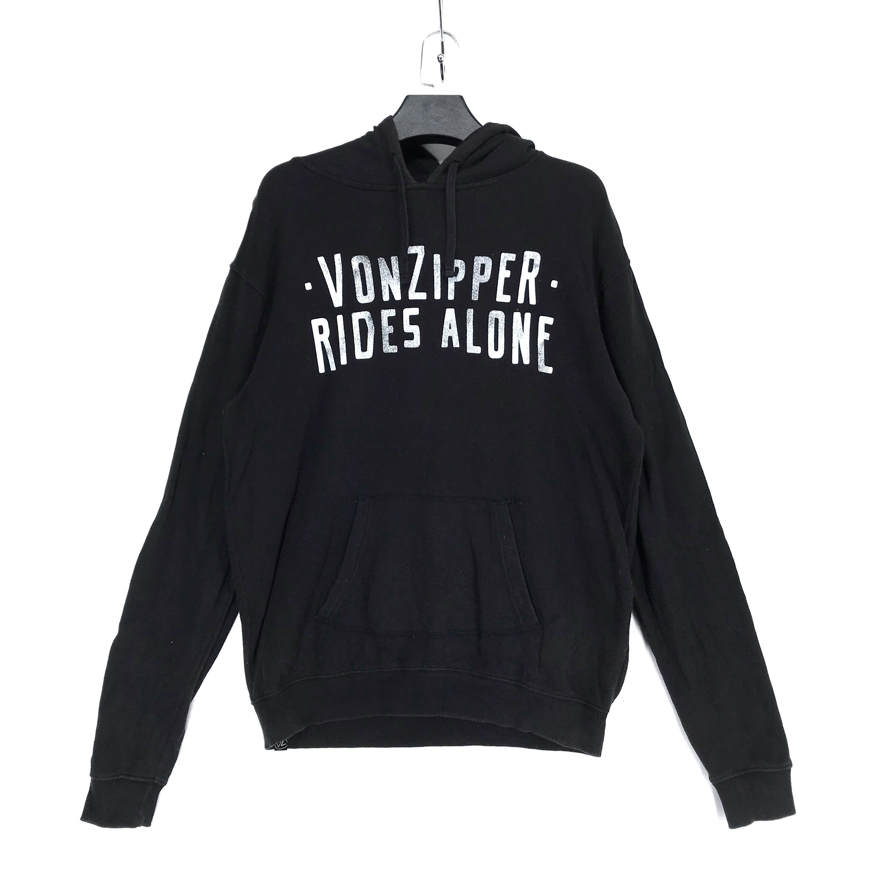 image of Von Zipper x Vonzipper Rides Alone Big Logo Pullover Hoodies 2578-101 in Black, Men's (Size Large)